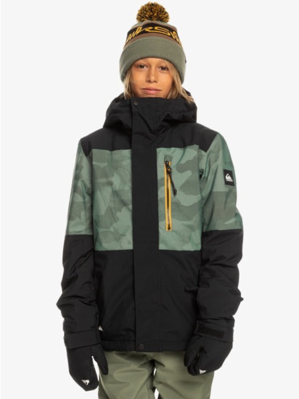 Quiksilver Boy's Mission Printed Technical Snow Jacket Size 10 Small